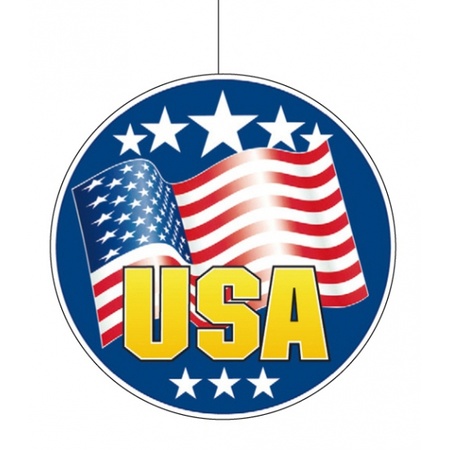 3x stuks USA/Amerikaanse vlag hangdecoratie 28 cm van karton