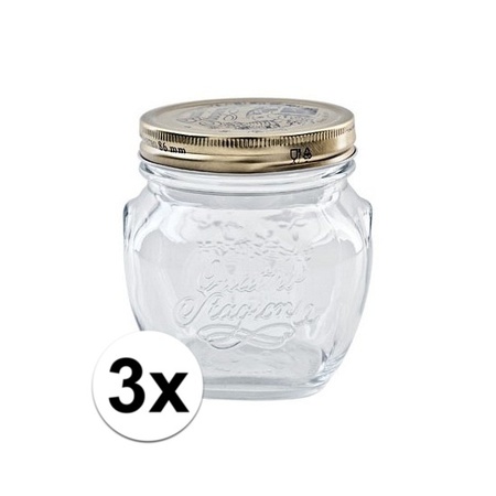 3x Mason jar with swivel lid 200 ml