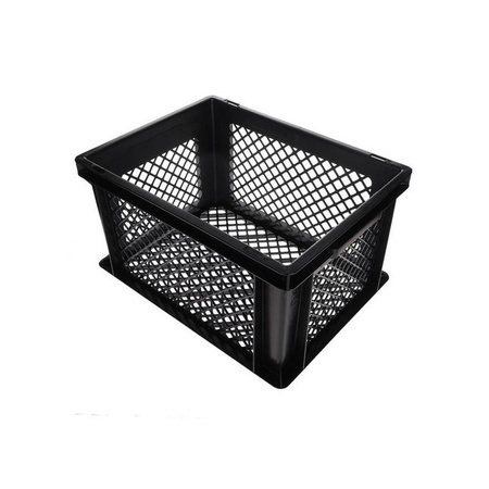 3x pieces bicycle or storage crate 40 x 30 x 22 cm black 