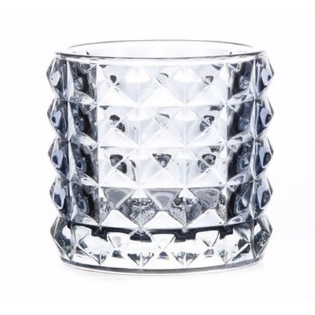 3x Tealight holders Lyon lightblue glas