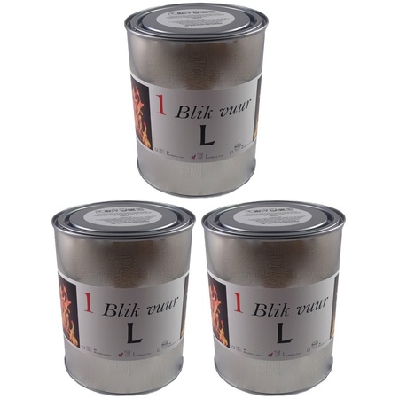 3x Garden torches fire light in can 11 x 13 cm 5-8 burning hours