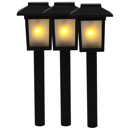 3x Tuinlamp fakkel / tuinverlichting met vlam effect 34,5 cm