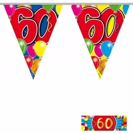 3x vlaggenlijn 60 jaar met gratis sticker