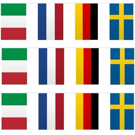 3x Vlaggenlijnen Europa 10 meter