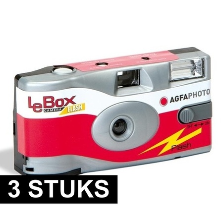 3x disposable cameras with flash