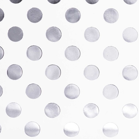 3x White foil wrappingpaper/giftwrapping silver dot 200 x 70 cm