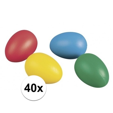 40 gekleurde plastic eieren 