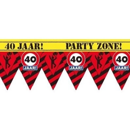 40 years party tape/marker ribbon warning 12 m decoration