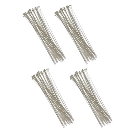 400x kabelbinders tie-wraps wit 3,6 x 200 mm