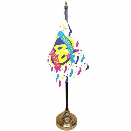40ste verjaardag tafelvlaggetje 10 x 15 cm met standaard