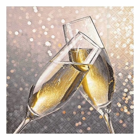 40x Champagne glasses napkins 33 x 33 cm