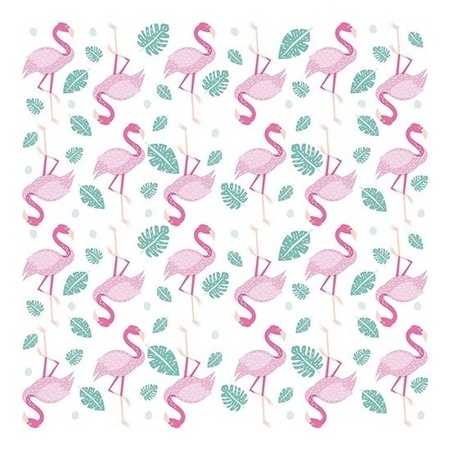 40x Flamingo thema servetten 33 x 33 cm