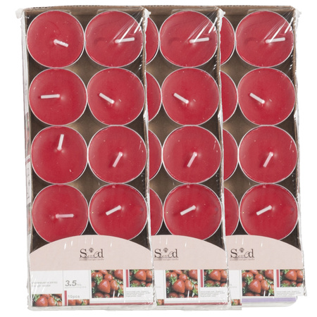 40x Geurtheelichtjes aardbei/rood 3,5 branduren