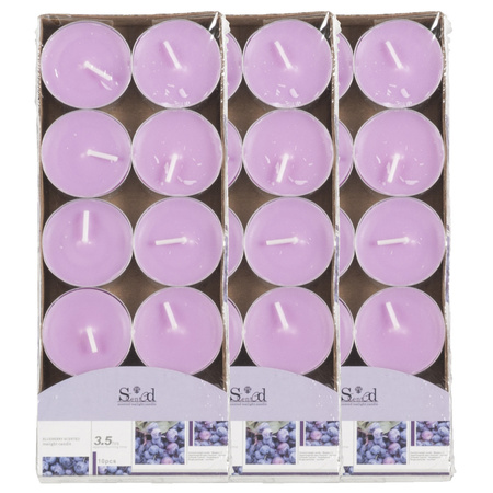 40x Scented tealights candles blueberries/lilac 3.5 hours