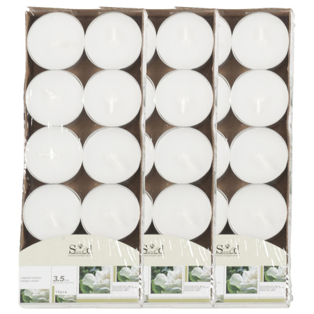 40x Scented tealights candles jasmine/white 3.5 hours