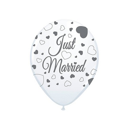 40x Just Married ballonnen 30 cm bruiloft versiering