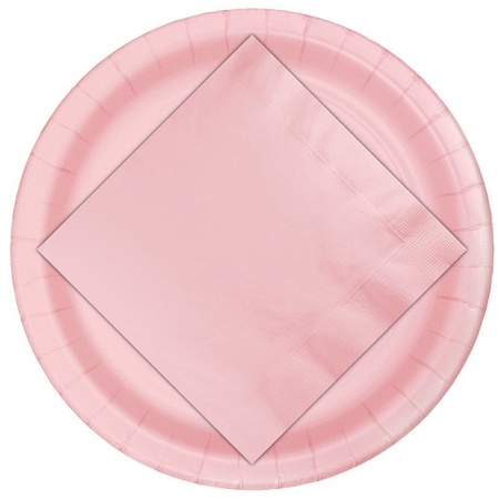 40x Licht roze kleuren thema servetten 33 x 33 cm