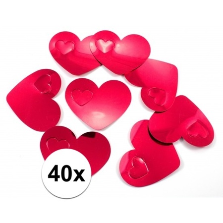 40x mega confetti red hearts