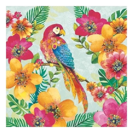 40x Napkin tropical parrot print  3-layers 