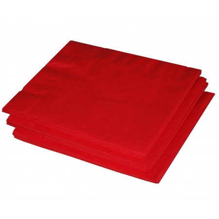 40x stuks rode servetten 33 x 33 cm