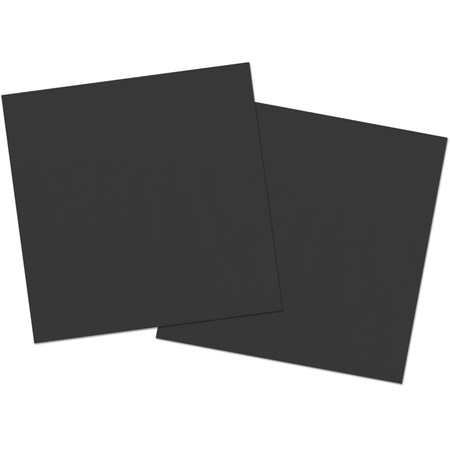 40x stuks servetten van papier zwart 33 x 33 cm