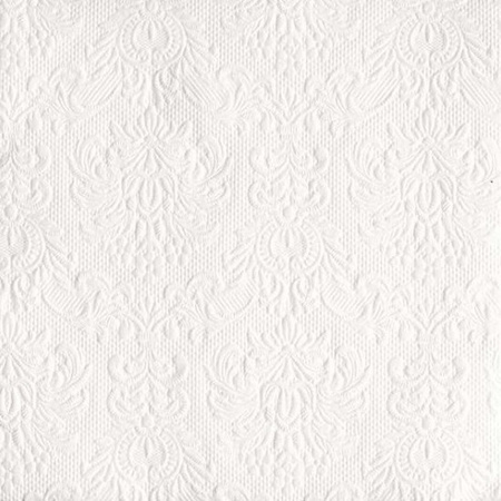 45x Luxe servetten barok patroon wit 3-laags 