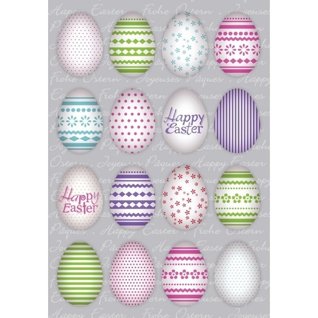 48x Coloured easter eggs stickers