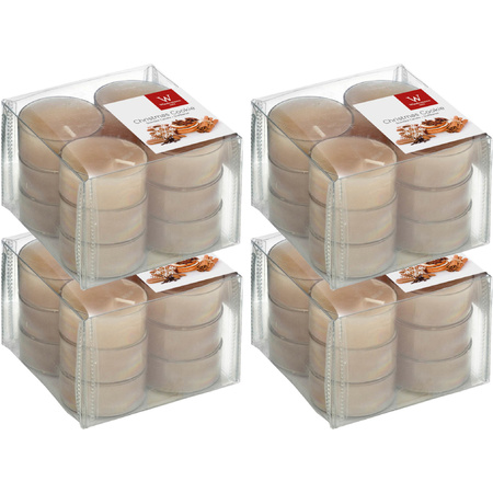 48x Scented tealights candles gingerbread cookies/beige 4 hours
