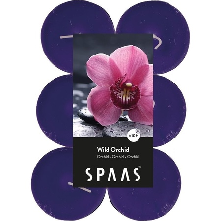 48x Maxi geurtheelichtjes Wild Orchid/paars 10 branduren