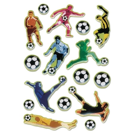 48x Soccer stickers with 3D effect