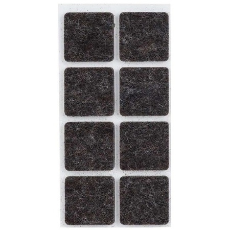 48x Zwarte vierkante meubelviltjes/antislip noppen 2,5 cm