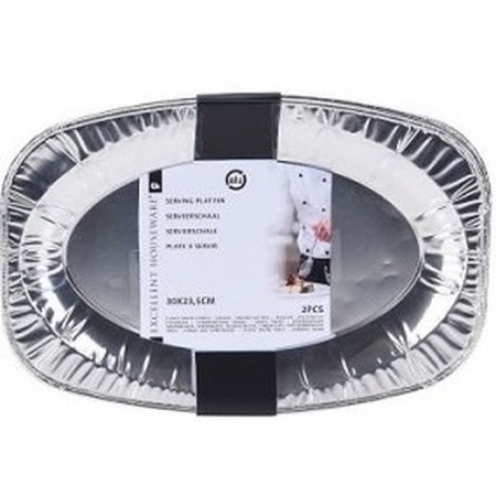 4x aluminum serving dishes 35 cm
