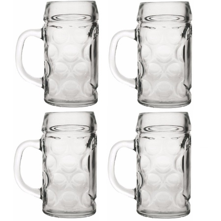 4x Bierpullen/Bierglazen 1 liter Oktoberfest glazen