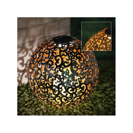 4x Outdoor/garden copper decorative globe solar light 28.5 cm
