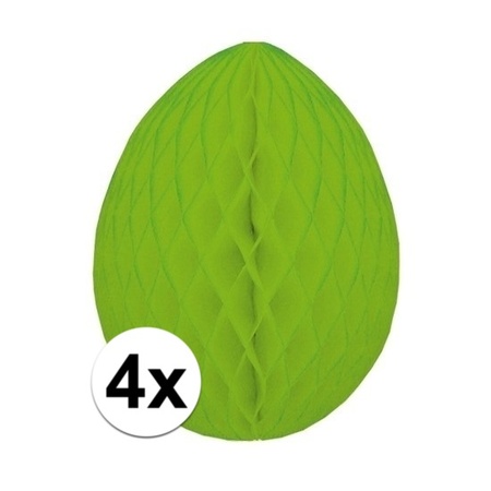 4x Deco easter egg green 10 cm