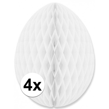 4x Deco easter egg white 20 cm