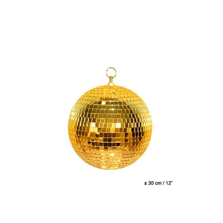 4x Disco spiegel ballen goud 30 cm