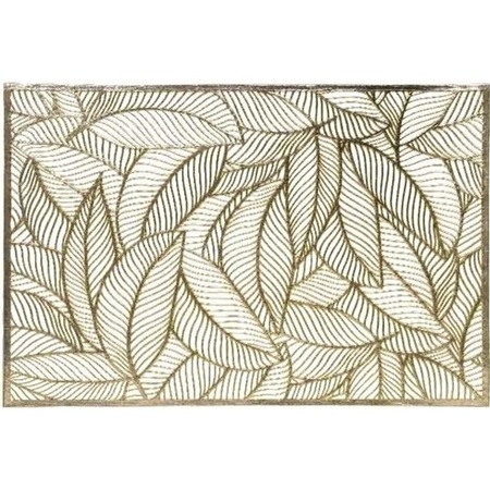 4x Gouden bladeren placemats 30 x 45 cm rechthoek