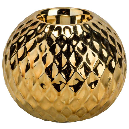 4x Gold tealights/candle holders diamond 9,7 cm