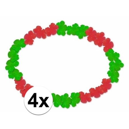 4x Hawaii wreaths red and green