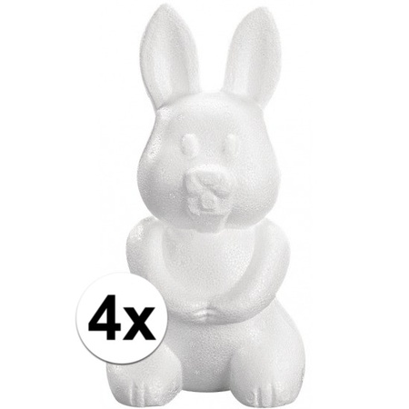 4x Styrofoam hare 23 cm