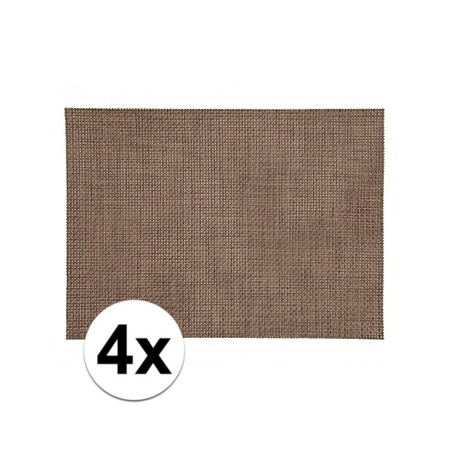 4x placemat brainded brown 45 x 30 cm