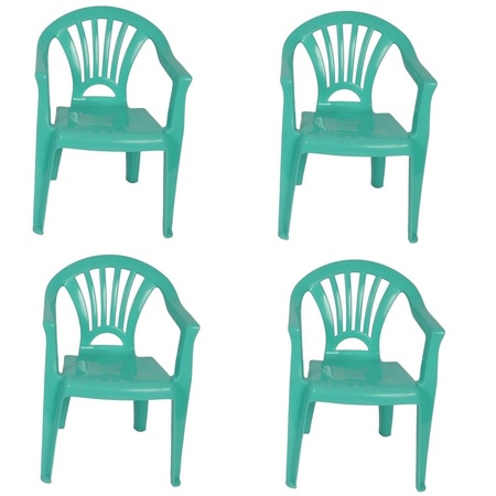 4x Plastic mint chairs for children 37 x 31 x 51 cm