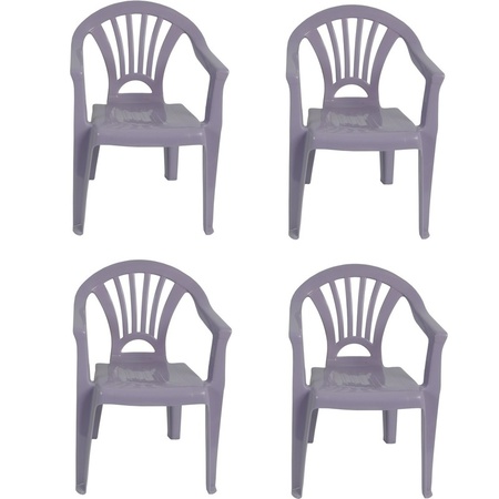 4x Plastic purple chairs for children 37 x 31 x 51 cm