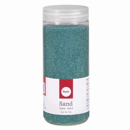 4x potjes fijn decoratie zand turquoise 475 ml