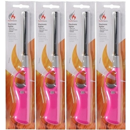 4x Pink barbecue lighter 26 cm