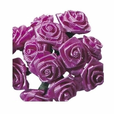 4x Roze roosjes van satijn 12 cm