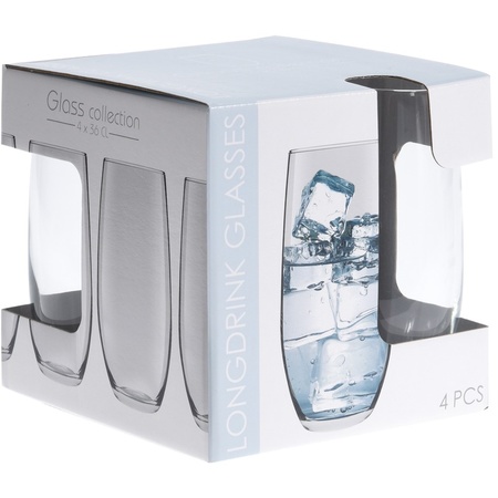 4x Juice/water glasses 360 ml