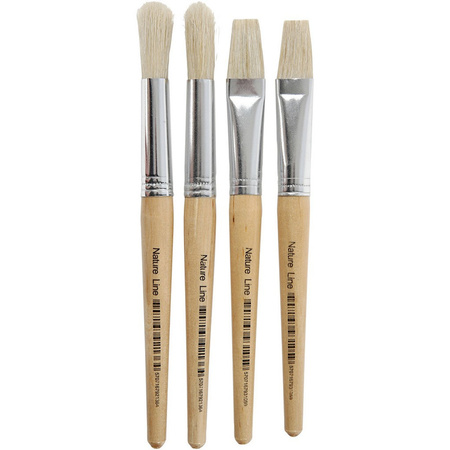 4x Bristle paint brushes for children