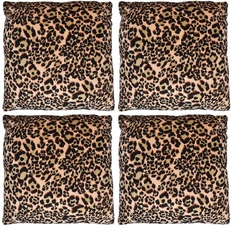 4x Sofa cushions with panther print 45 cm